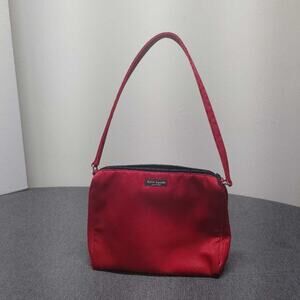 Kate Spade Red Nylon Shoulder Bag Crossbody Purse Zip Top Y2K Minimalist Chic